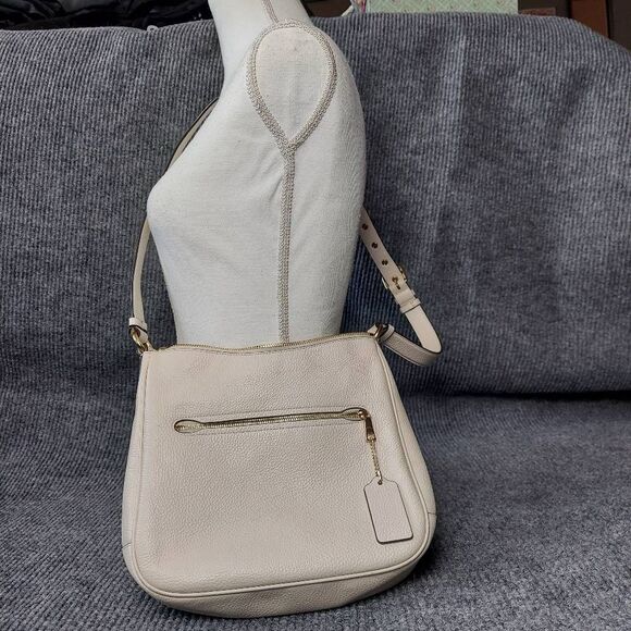 Coach Tote bag Ellie File bag shoulder bag Leather medium White Chalk CU960 - Picture 3 of 14